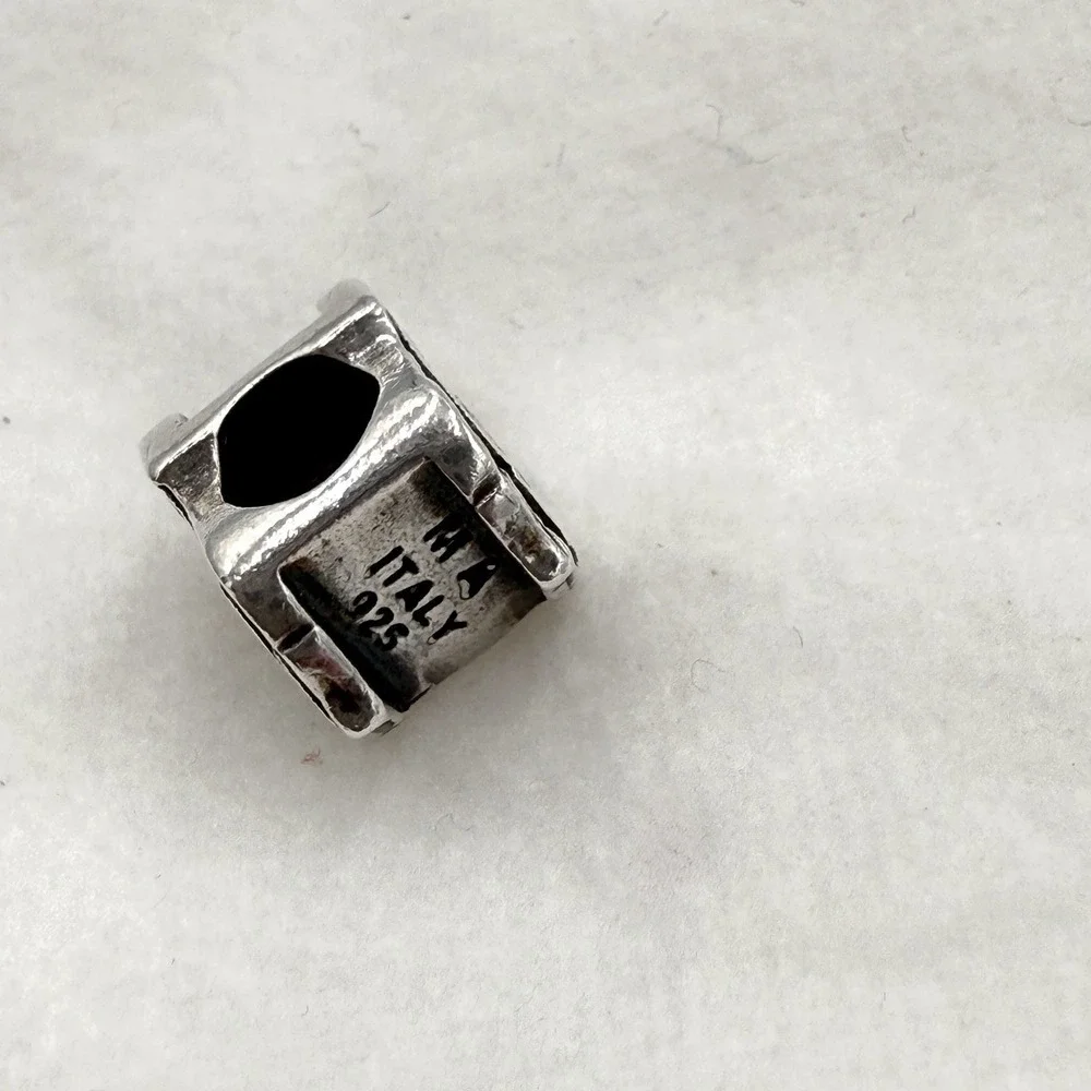 Police Department Officer Charm For Bracelet .925 Sterling Silver Made In Italy